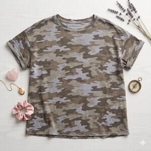 Maurices 24/7 Camo Short Sleeve Crewneck T-Shirt Size 1X